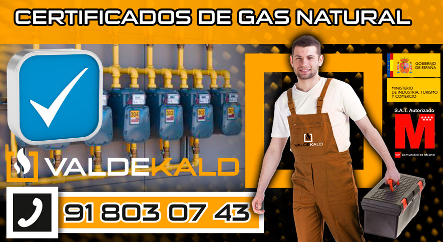 certificados de gas natural en Valdemoro