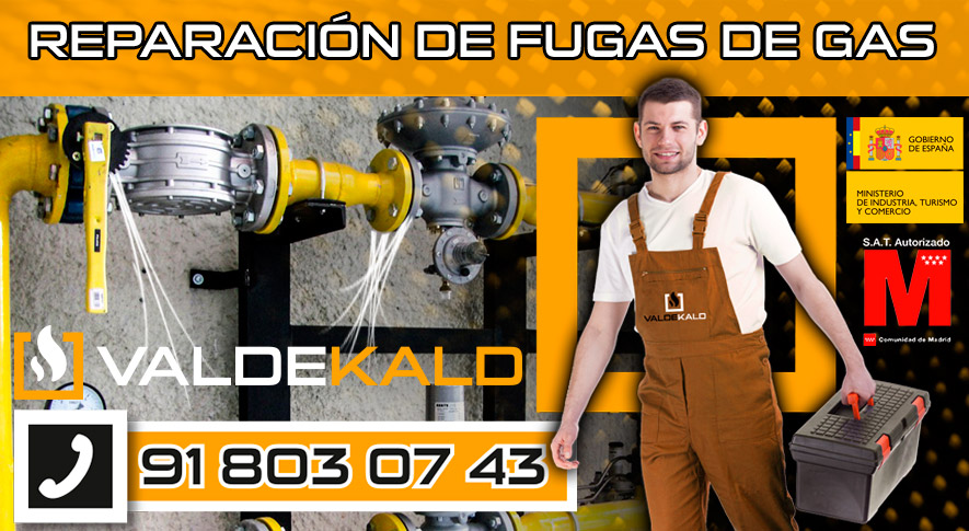 reparación de fugas de gas en Valdemoro